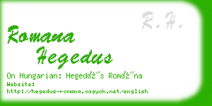 romana hegedus business card